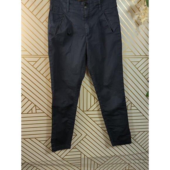 DIESLE Women's Black Gold Crop Navy Blue Skinny Buckle Sides Adjust Size 36 - Picture 6 of 9